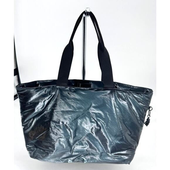 KIpling Tote Bag Colissa Black Metallic Laptop - Picture 2 of 8